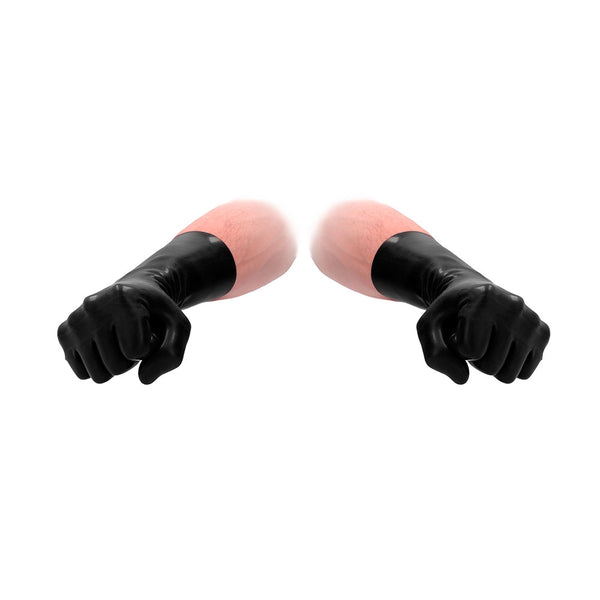 Fist It Black Latex Short Gloves - Kinky Betty's - 