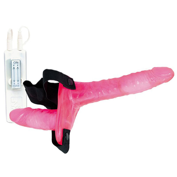 Joyride Pink Duo Double Penis Vibrating Dildo Strap On - Kinky Betty's - 