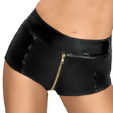 Noir Black Zip Up Hot Pants - Kinky Betty's - 