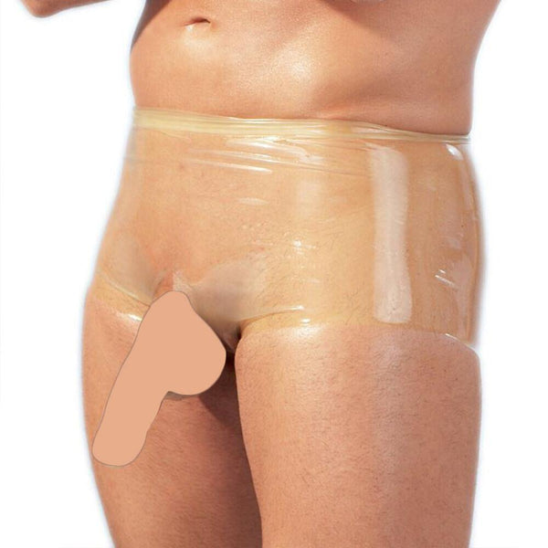 Latex Boxers With Penis Sleeve Clear - Kinky Betty's - 