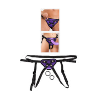 Purple And Black Universal Harness - Kinky Betty's