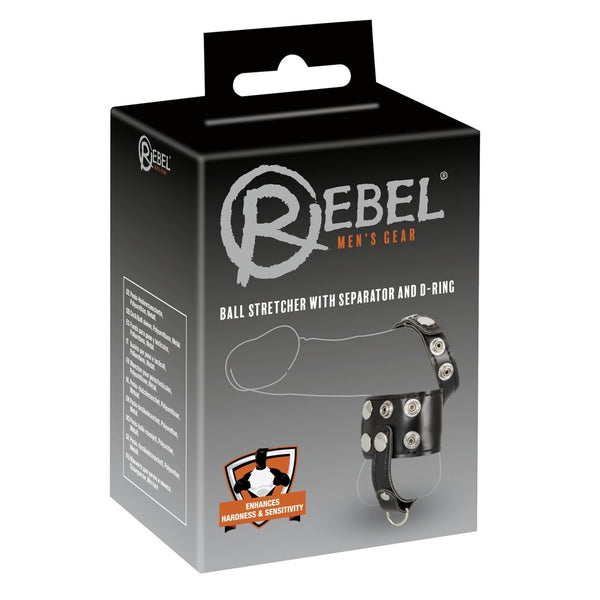 Rebel Mens Gear Ball Stretcher With Separator And D Ring