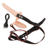 Soft Touch Silicone Rechargeable Vibrating Double Strap On - Kinky Betty's - 