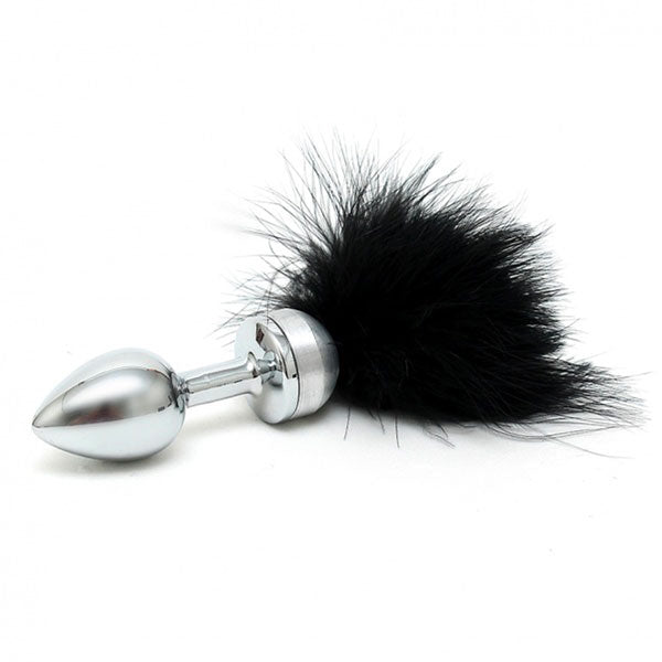 Small Butt Plug With Black Feathers - Kinky Betty's - 