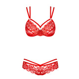 Red Lace Bra And GString - Kinky Betty's - 
