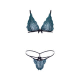 Leg Avenue Teal Lace Bralette And Matching String Panty - Kinky Betty's - 