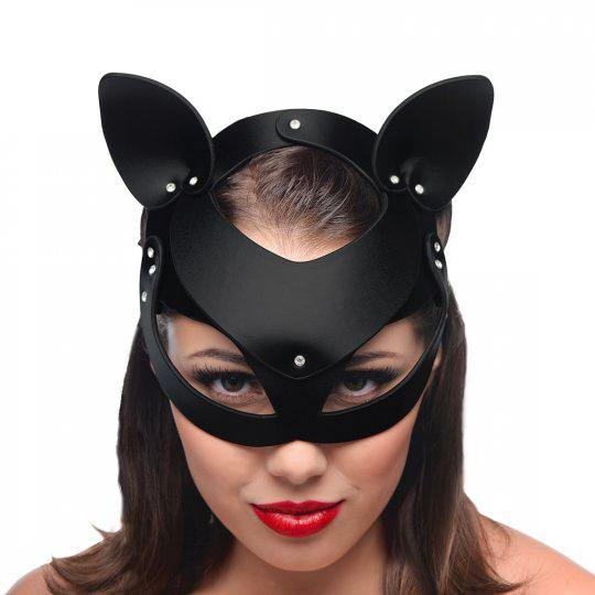 Master Series Bad Kitten Leather Cat Mask - Kinky Betty's - 