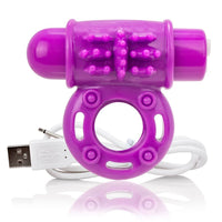 Screaming O Charged OWow Purple Vibrating Cock Ring - Kinky Betty's - 