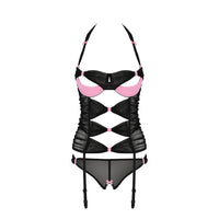 Passion Praline Black And Pink Corset - Kinky Betty's - 