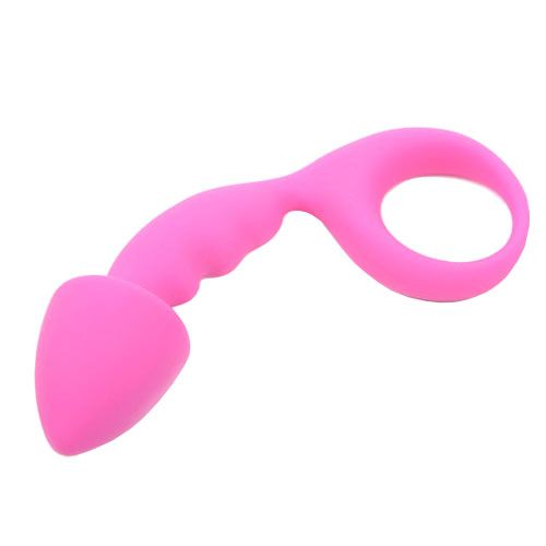 Pink Silicone Curved Comfort Butt Plug - Kinky Betty's - 