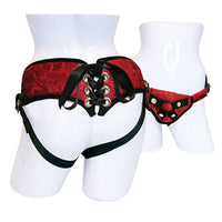 SportSheets Red Lace With Satin Corsette Strap On - Kinky Betty's