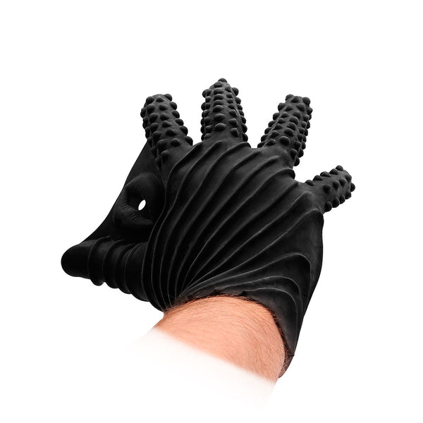 Fist It Black Textured Masturbation Glove - Kinky Betty's - 