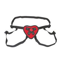 Lux Fetish Red Heart Strap On Harness - Kinky Betty's