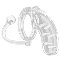 Man Cage 11  Male 4.5 Inch Clear Chastity Cage With Anal Plug - Kinky Betty's - 