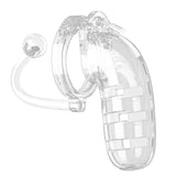 Man Cage 12  Male 5.5 Inch Clear Chastity Cage With Anal Plug - Kinky Betty's - 
