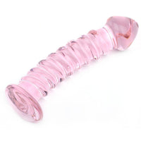 Textured Pink Glass Dildo - Kinky Betty's - 