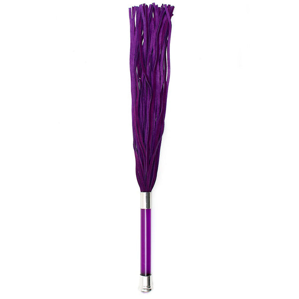 Purple Suede Flogger With Glass Handle And Crystal - Kinky Betty's - 