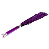 Purple Suede Flogger With Glass Handle And Crystal - Kinky Betty's - 