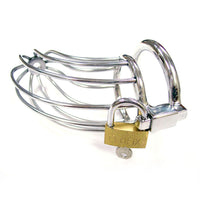 Rouge Stainless Steel Chasity Cock Cage With Padlock - Kinky Betty's - 
