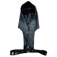 Rouge Leather Harness with Faux Leather Hoodie - Kinky Betty's - 