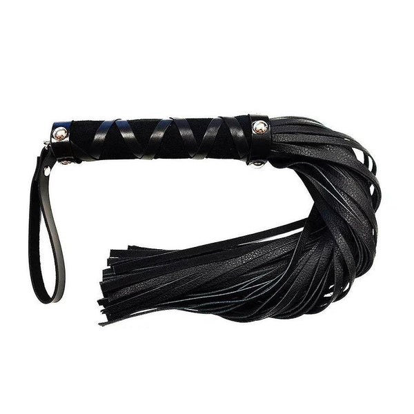 Rouge Short Leather Flogger With Studs - Kinky Betty's - 