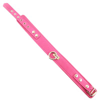 Rouge Garments Plain Pink Leather Collar - Kinky Betty's - 