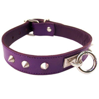 Rouge Garments Purple Studded ORing Studded Collar - Kinky Betty's - 