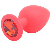 Large Red Jewelled Silicone Butt Plug - Kinky Betty's - 