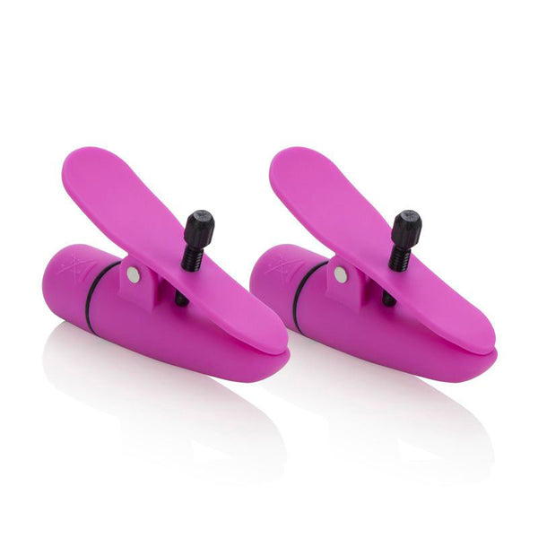 Nipplettes Vibrating Pink Nipple Clamps Adjustable - Kinky Betty's - 