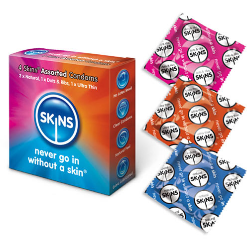 Skins Condoms Assorted 4 Pack - Kinky Betty's - 