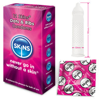 Skins Condoms Dots And Ribs 12 Pack - Kinky Betty's - 