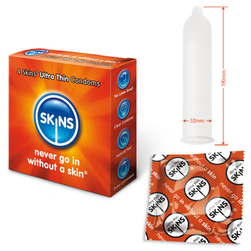 Skins Condoms Ultra Thin 4 Pack - Kinky Betty's - 