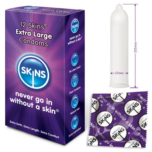 Skins Condoms Extra Large 12 Pack - Kinky Betty's - 
