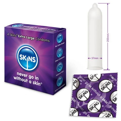 Skins Condoms Extra Large 4 Pack - Kinky Betty's - 