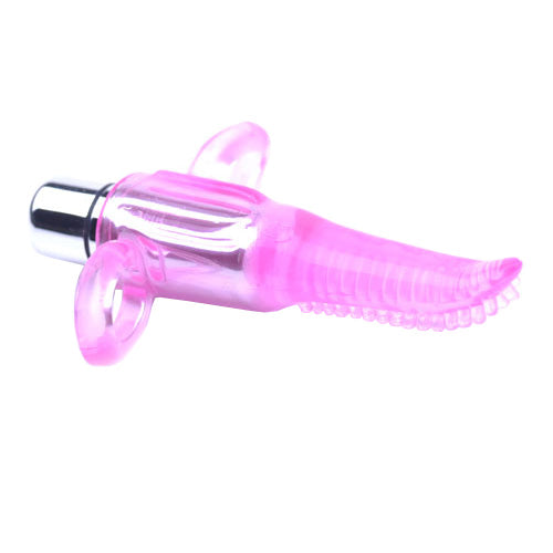 Clear Pink Vibrating Tongue Finger Vibrator - Kinky Betty's - 