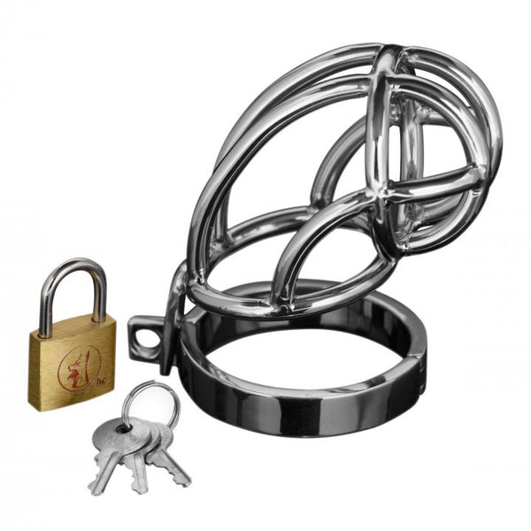 Captus Stainless Steel Locking Chastity Cage - Kinky Betty's - 
