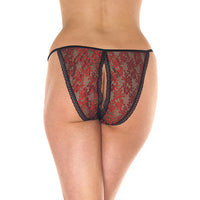 Red And Black Tanga Open Brief